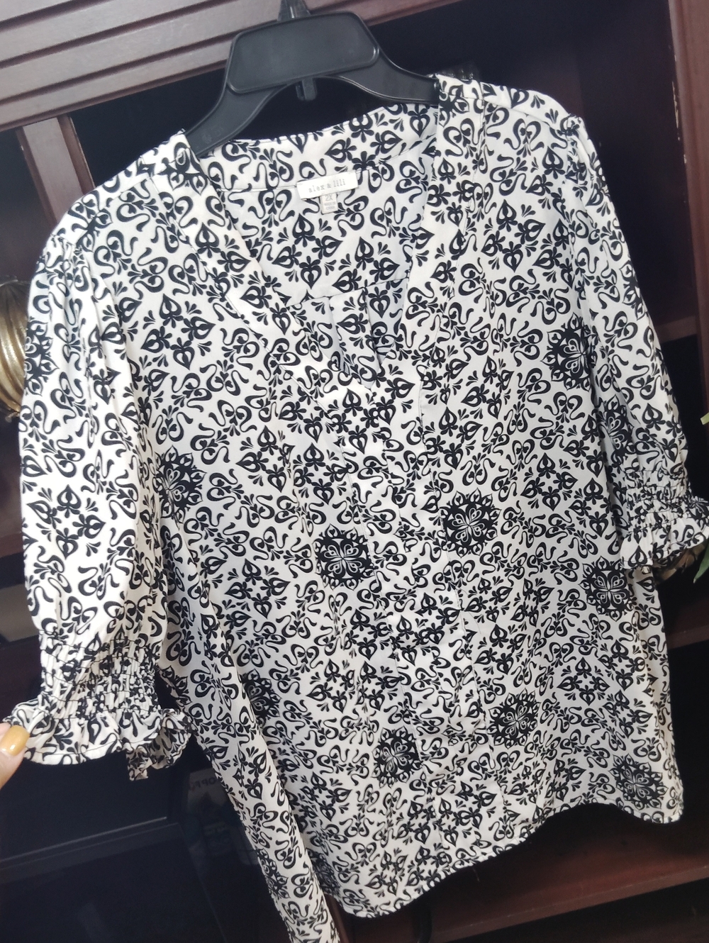 Caslon Black and White Printed Women’s Blouse